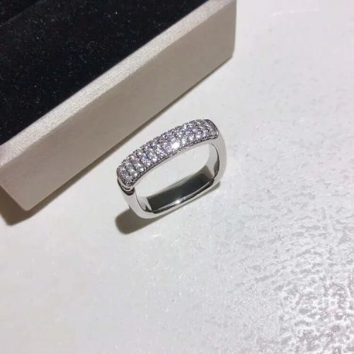 Art Deco Ring, Wide Band Zircon Ring, Silver Band Ring, Eternity Ring | A8512