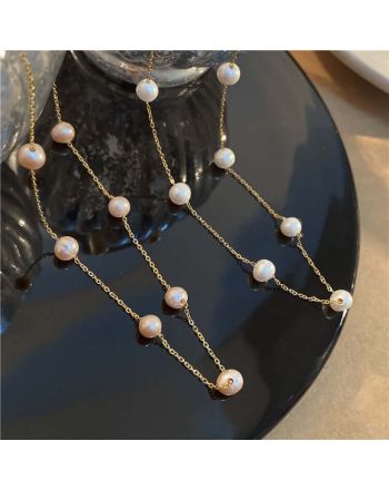 Classic Ivory Pearl Chain Necklace | HN1120