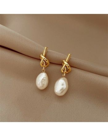 Gold Pearl Dropping Earrings | HE1300